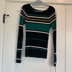 Express Striped Fitted Sweater